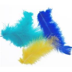 AussieSuperStore Art & Craft Essentials Craft Feathers Teal/Yellow/Blue Craft Feathers Teal/Yellow/Blue | Artificial Feathers 9331468043584 VCF24